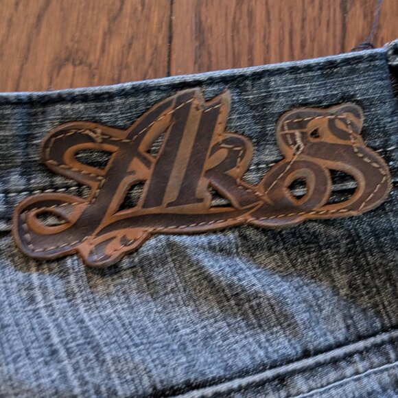 Y2K Baggy Akademiks Faded Denim Jeans - Size 36x32 - Picture 2 of 7